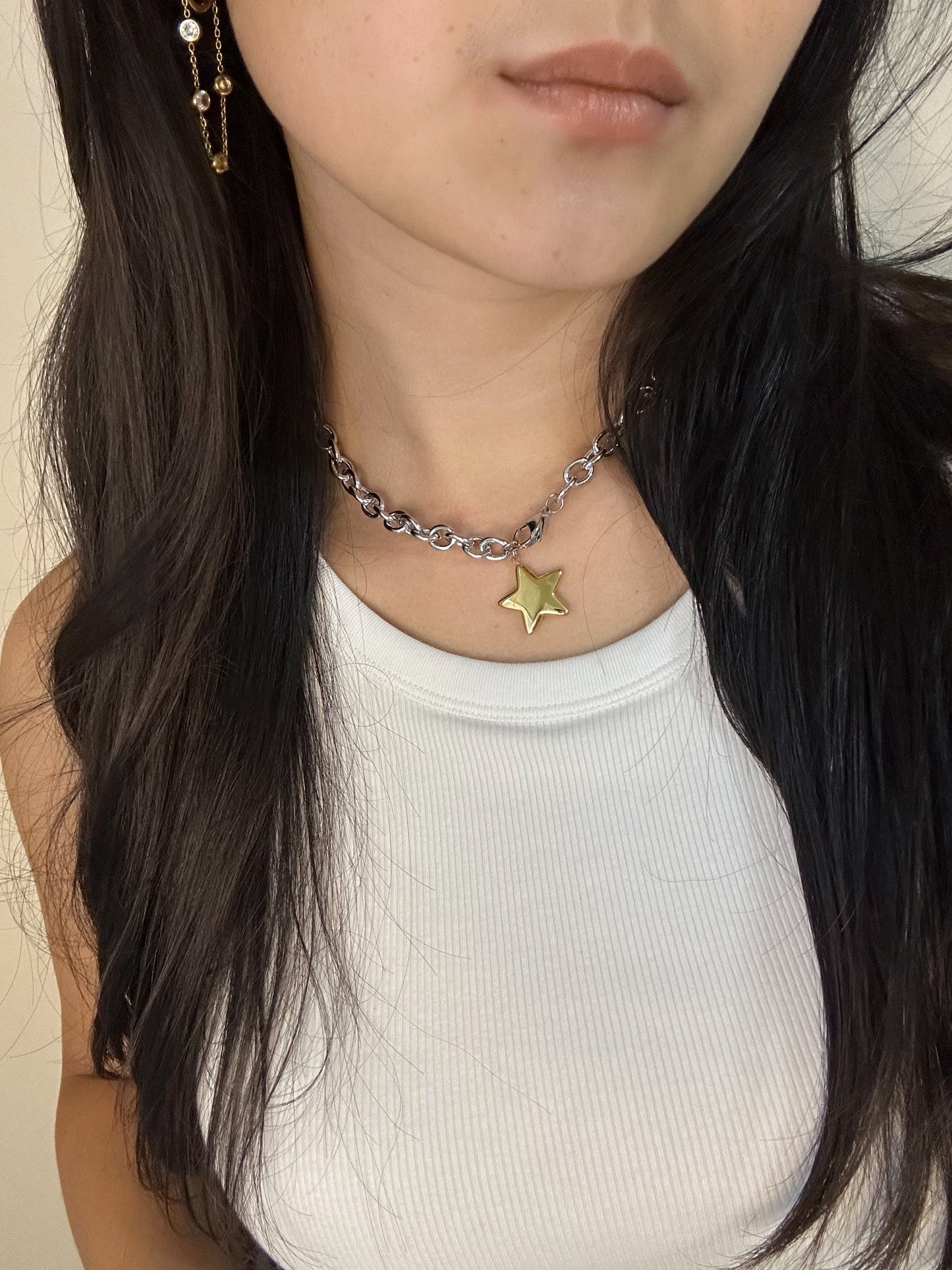 Two Toned Star Necklace