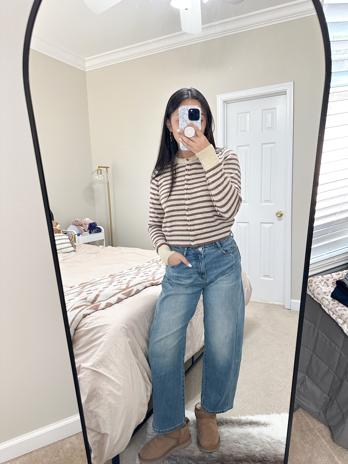 Mocha Latte Striped Cardigan